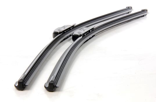 Cars windshield wipers on a white background