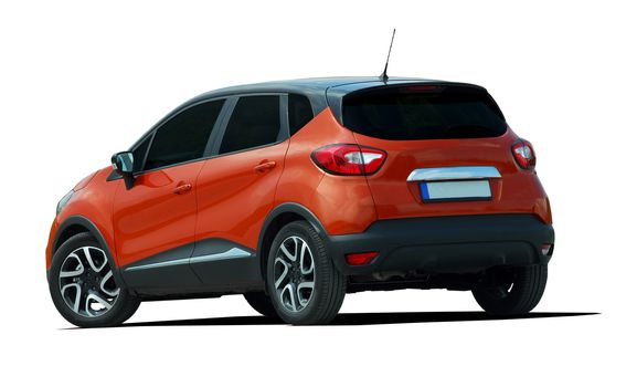 Rear side view of a small suv