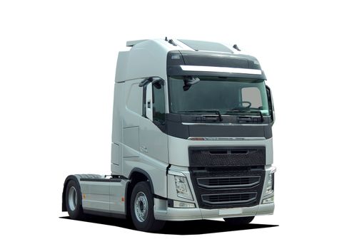 large modern truck on a white background