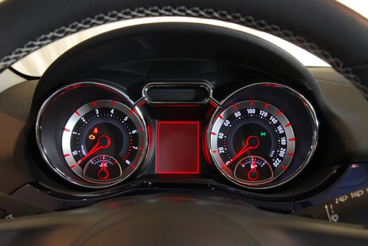 illuminated instrument panel with the passenger car