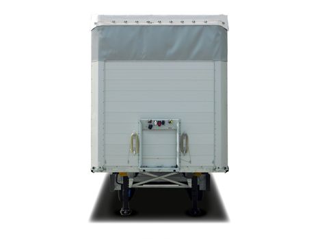 white parked semi trailer