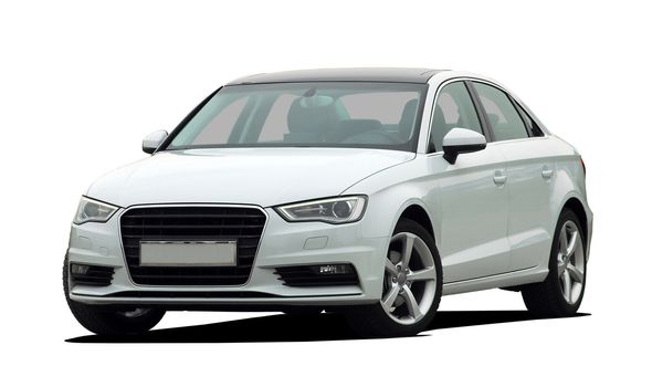 white car on white background