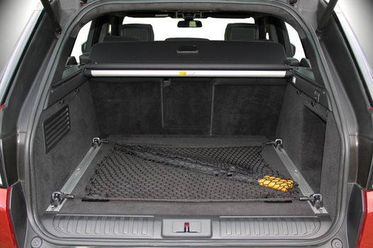 Empty trunk of the small suv, studio shot