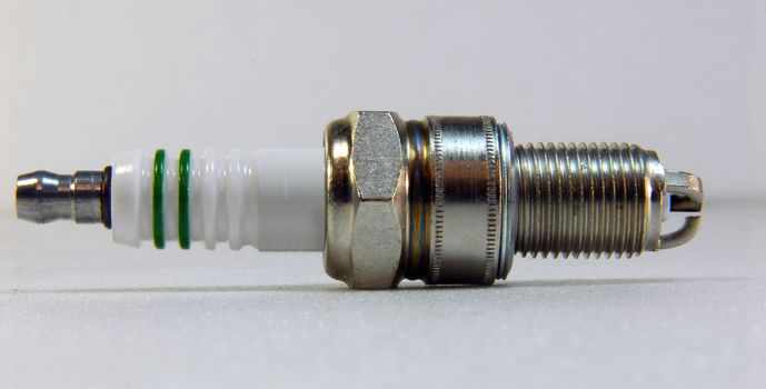 automobile spark plug are on a white background