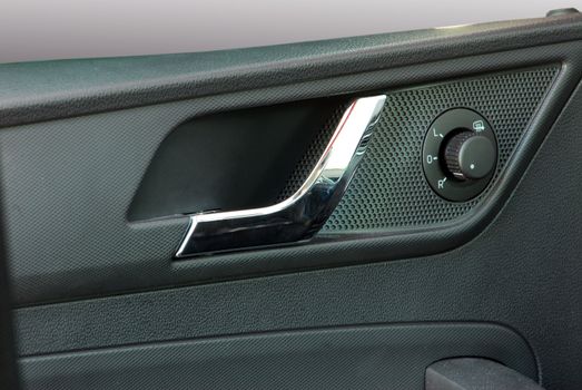 passenger car door handles and electric detail, the inside of the car