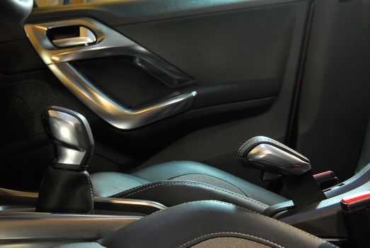 detail in the interior of the modern car