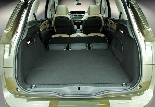 car trunk with rear seats folded