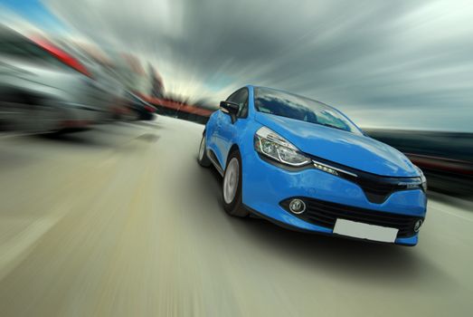 passenger car at high speed