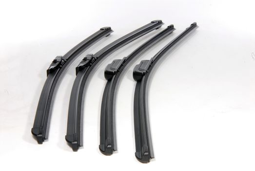 Cars windshield wipers on a white background
