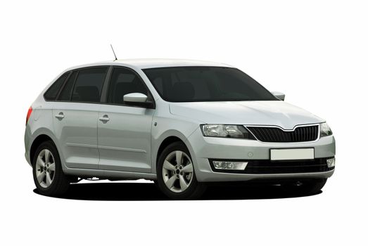 gray car on white background