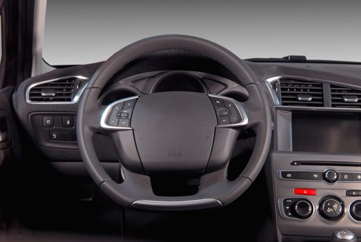 steering wheel in the new modern car