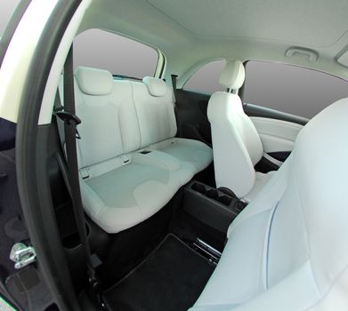 car interior, rear seat in the small passenger car