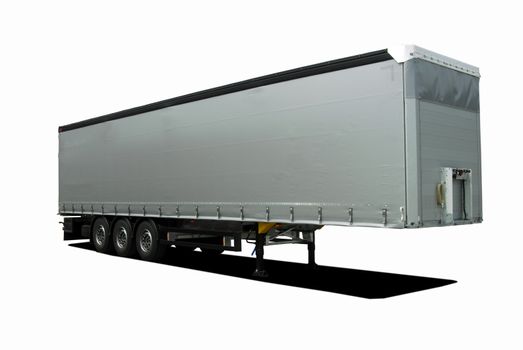 gray truck semi trailer on a white background