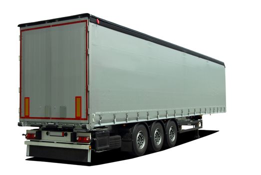 gray truck semi trailer on a white background