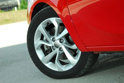 tire and alloy wheel on this high performance sports car