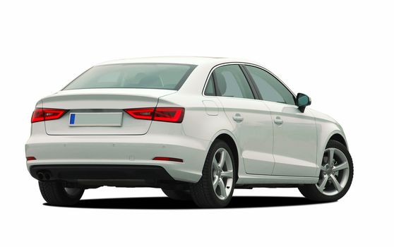 white car on white background