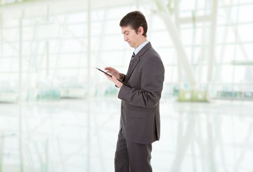 businessman using touch pad of tablet pc, at the office