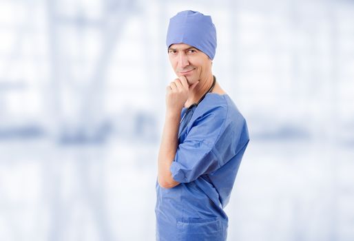 happy male doctor at the hospital