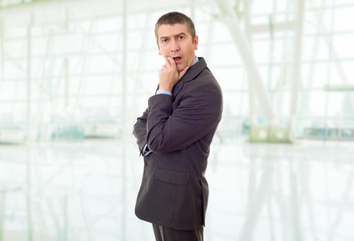 young business man surprised at the office