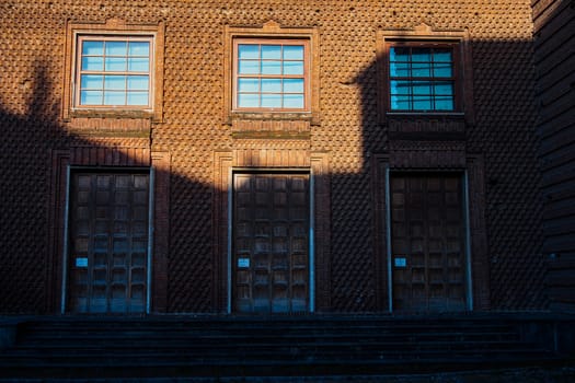 Cremona, Lombardy, Italy - April 30 th - May 1st 2020 - closed violin makers and general commerce  during coronavirus lockdown and economic crisis. Italian signs