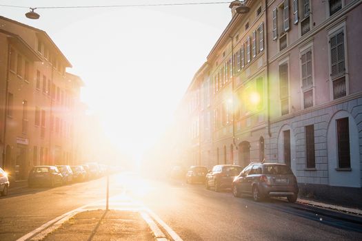 Cremona, Lombardy, Italy - April 30 th - May 1st 2020 - a deserted city  during coronavirus outbreak lockdown phase 2 and economic crisis