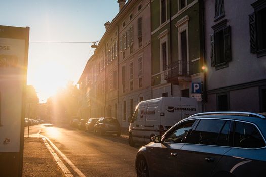 Cremona, Lombardy, Italy - April 30 th - May 1st 2020 - a deserted city  during coronavirus outbreak lockdown phase 2 and economic crisis