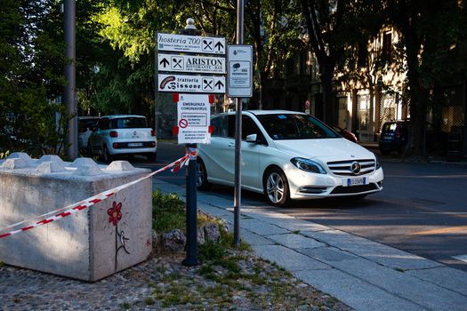 Cremona, Lombardy, Italy - April 30 th - May 1st 2020 - a deserted city  during coronavirus outbreak lockdown phase 2 and economic crisis