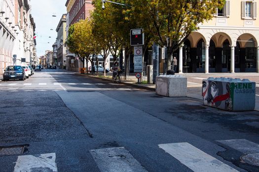 Cremona, Lombardy, Italy - April 30 th - May 1st 2020 - a deserted city  during coronavirus outbreak lockdown phase 2 and economic crisis