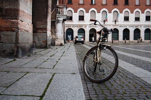 Cremona, Lombardy, Italy - April 30 th - May 1st 2020 - a deserted city  during coronavirus outbreak lockdown phase 2 and economic crisis