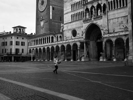 Cremona, Lombardy, Italy - April 30 th - May 1st 2020 - a deserted city  during coronavirus outbreak lockdown phase 2 and economic crisis