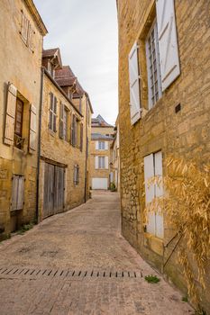 Historic houses in Sarlat la Caneda in Dordogne Department, Aquitaine, France