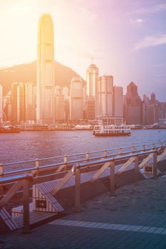 Hong Kong's Victoria Harbour in sunrise
