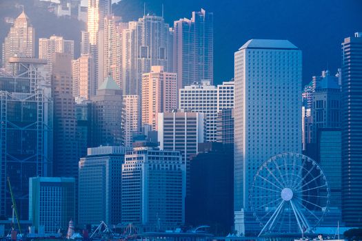 Hong Kong's Victoria Harbour in sunrise