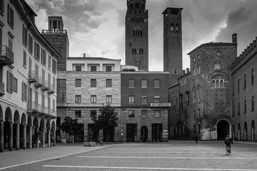 Cremona, Lombardy, Italy - April 30 th - May 1st 2020 - a deserted city  during coronavirus outbreak lockdown phase 2 and economic crisis