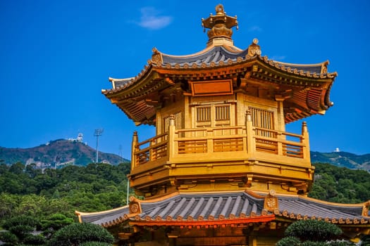 Front View The Golden Pavilion of Perfection in Nan Lian Garden