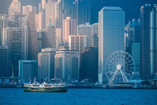 Hong Kong's Victoria Harbour in sunrise 