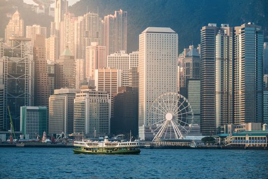 Hong Kong's Victoria Harbour in sunrise
