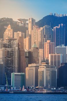 Hong Kong's Victoria Harbour in sunrise