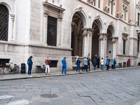 Cremona, Lombardy, Italy - May  5 6 7  2020 - social distancing in empty city  during coronavirus outbreak lockdown phase 2 and economic crisis