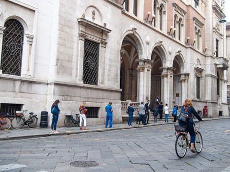 Cremona, Lombardy, Italy - May  5 6 7  2020 - social distancing in empty city  during coronavirus outbreak lockdown phase 2 and economic crisis