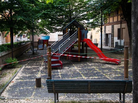 Cremona, Lombardy, Italy - May  5 6 7  2020 - social distancing in empty city  during coronavirus outbreak lockdown phase 2 and economic crisis