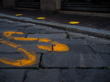 Cremona, Lombardy, Italy - May  5 6 7  2020 - social distancing in empty city  during coronavirus outbreak lockdown phase 2 and economic crisis