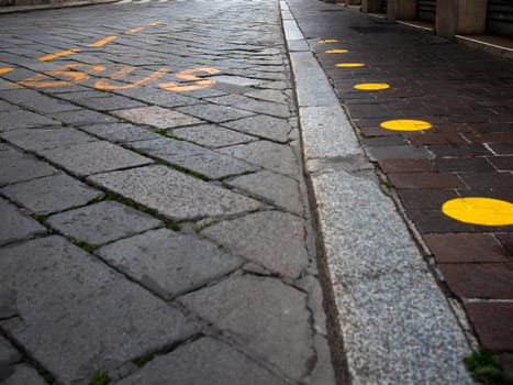 Cremona, Lombardy, Italy - May  5 6 7  2020 - social distancing in empty city  during coronavirus outbreak lockdown phase 2 and economic crisis