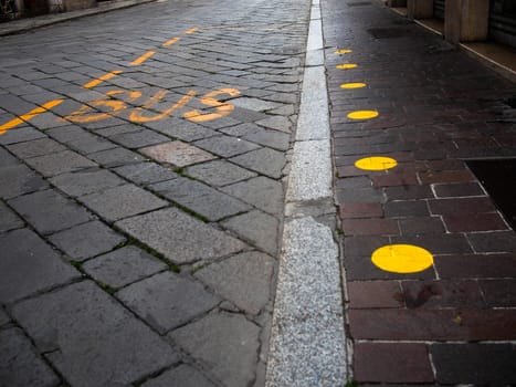 Cremona, Lombardy, Italy - May  5 6 7  2020 - social distancing in empty city  during coronavirus outbreak lockdown phase 2 and economic crisis