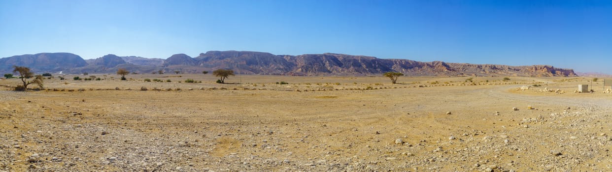 Panoramic view of Wadi Paran Nature reserve, in the Negev Desert, Southern Israel