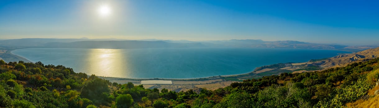 Panoramic view of the Sea of Galilee (the Kinneret lake), from the east, Northern Israel