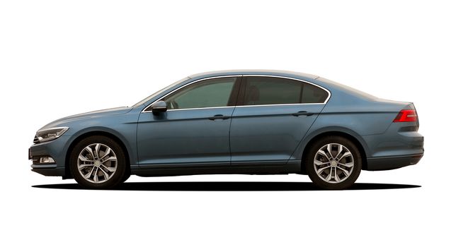 gray car on white background