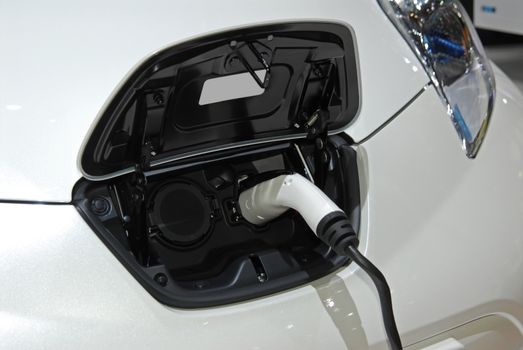 Charging battery of electric car on service station