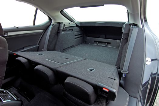 car trunk with rear seats folded