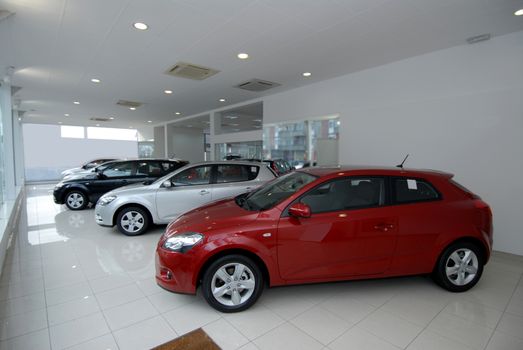New cars are in showroom